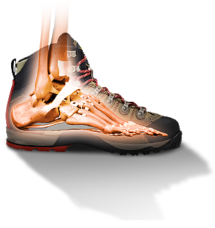 Wandelschoen op een witte achtergrond