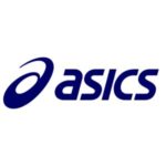 Asics logo op een witte achtergrond